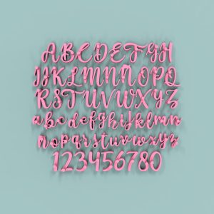 Abecedario Cursiva Sellitos 2cm