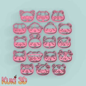 Set Animales caritas 9cm