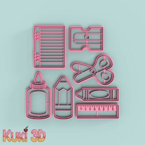 Set de útiles escolares (x7) 8-10cm