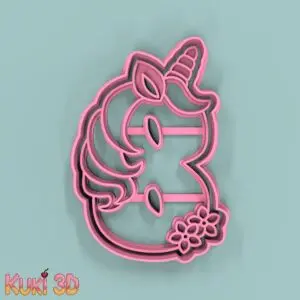 Número 8 Unicornio 9cm