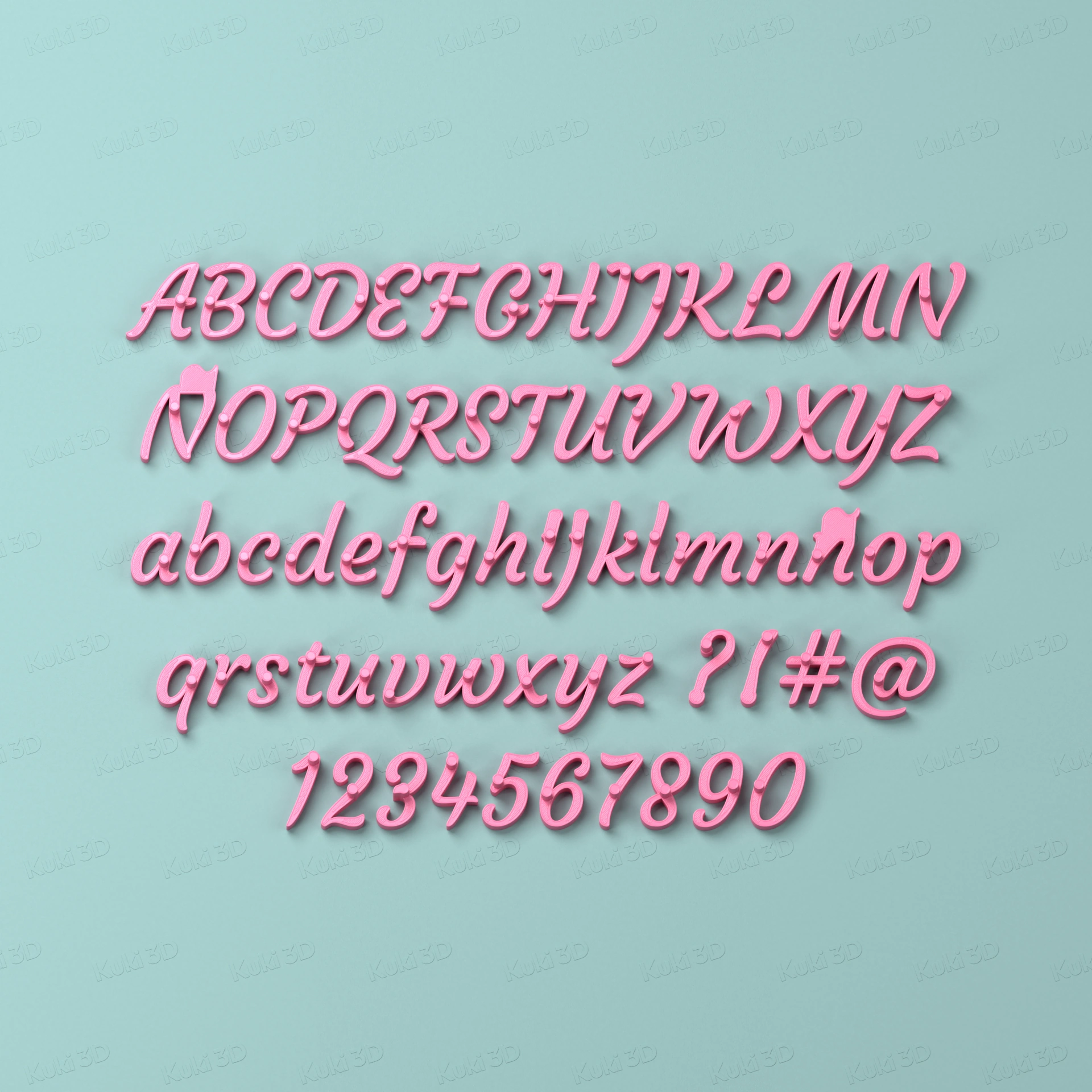 Abecedario Sellitos Imprenta Italic 2cm