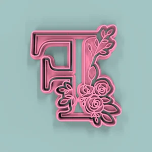 Letra F Flores 9cm
