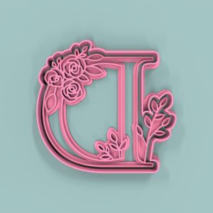 Letra D  Flores 9cm