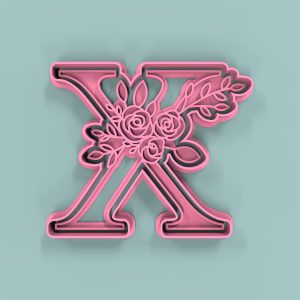 Letra X Flores 9cm