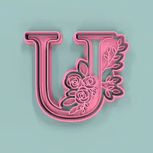 Letra U Flores 9cm