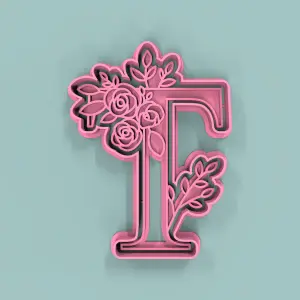 Letra T Flores 9cm