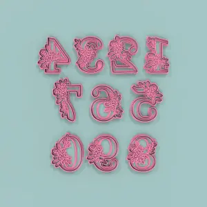 Set Numeros Flores 9cm