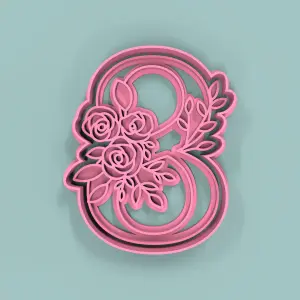 Número 8 Flores 9cm