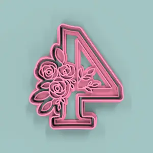 Número 4 Flores 9cm