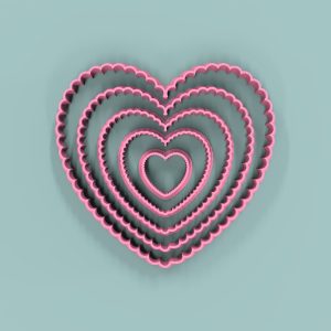 Set Corazones Ondulados 2 a 10cm