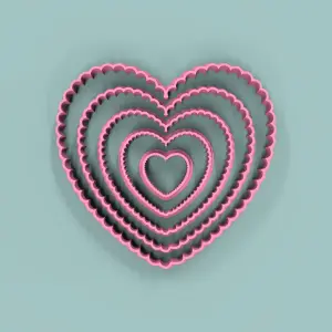 Set Corazones Ondulados 2 a 10cm