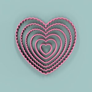 Set Corazones Ondulados 2 a 12cm