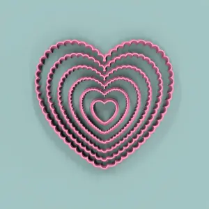Set Corazones Ondulados 2 a 12cm