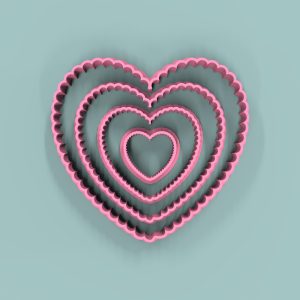 Set Corazones Ondulados 2 a 8cm