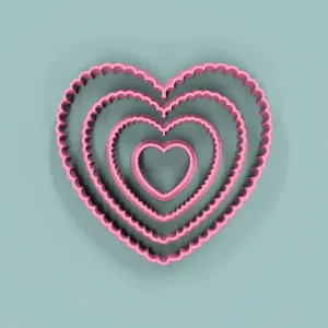 Set Corazones Ondulados 2 a 8cm