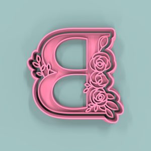 Letra  B con flores 7cm