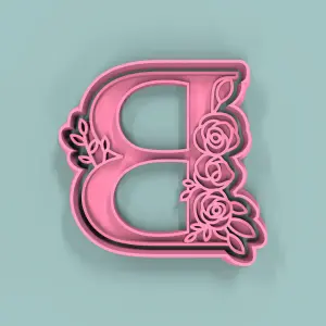 Letra  B con flores 7cm
