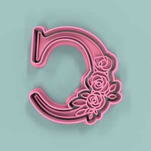 Letra  C  con flores 7cm