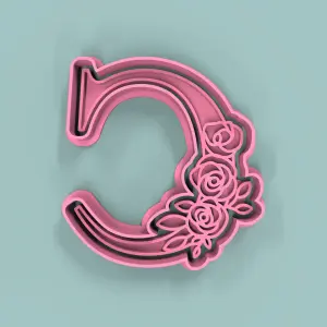 Letra  C  con flores 7cm