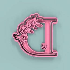 Letra  D  con flores 7cm