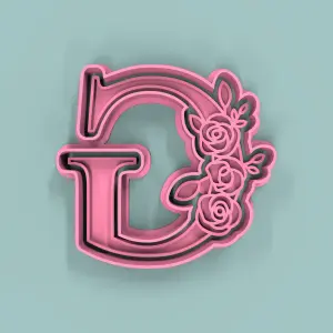 Letra  G  flores 7cm