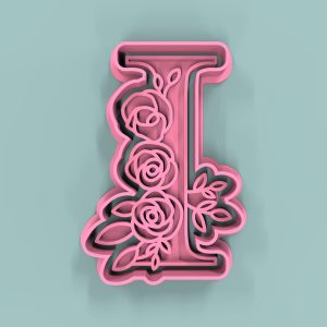 Letra  I  flores 7cm