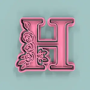 Letra  H Flores 7cm