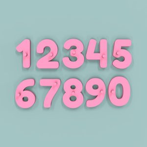 Numeros Fredoka Sellos 2cm