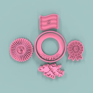 Sellos Argentina x 4 + Cortante 6cm