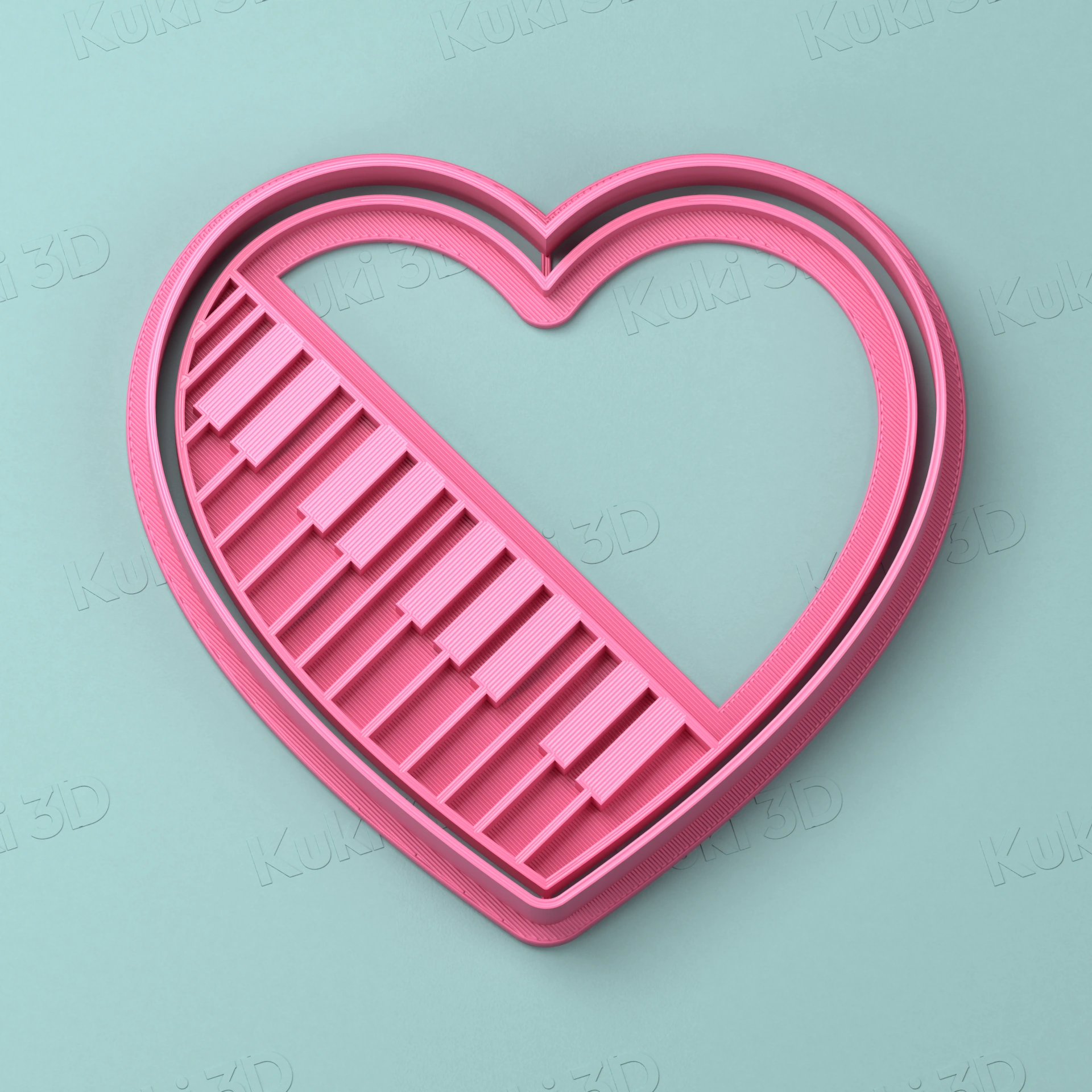 Cortante y sello Piano Corazón 8cm