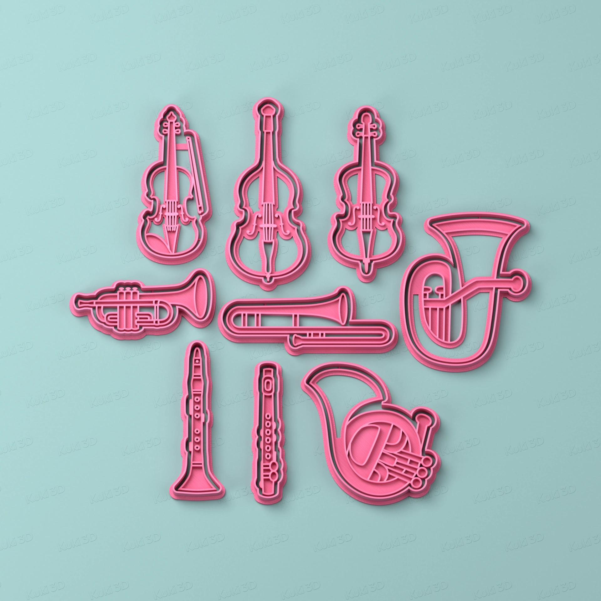 Set Instrumentos de Orquesta 8 a 11cm: cortantes y sellos