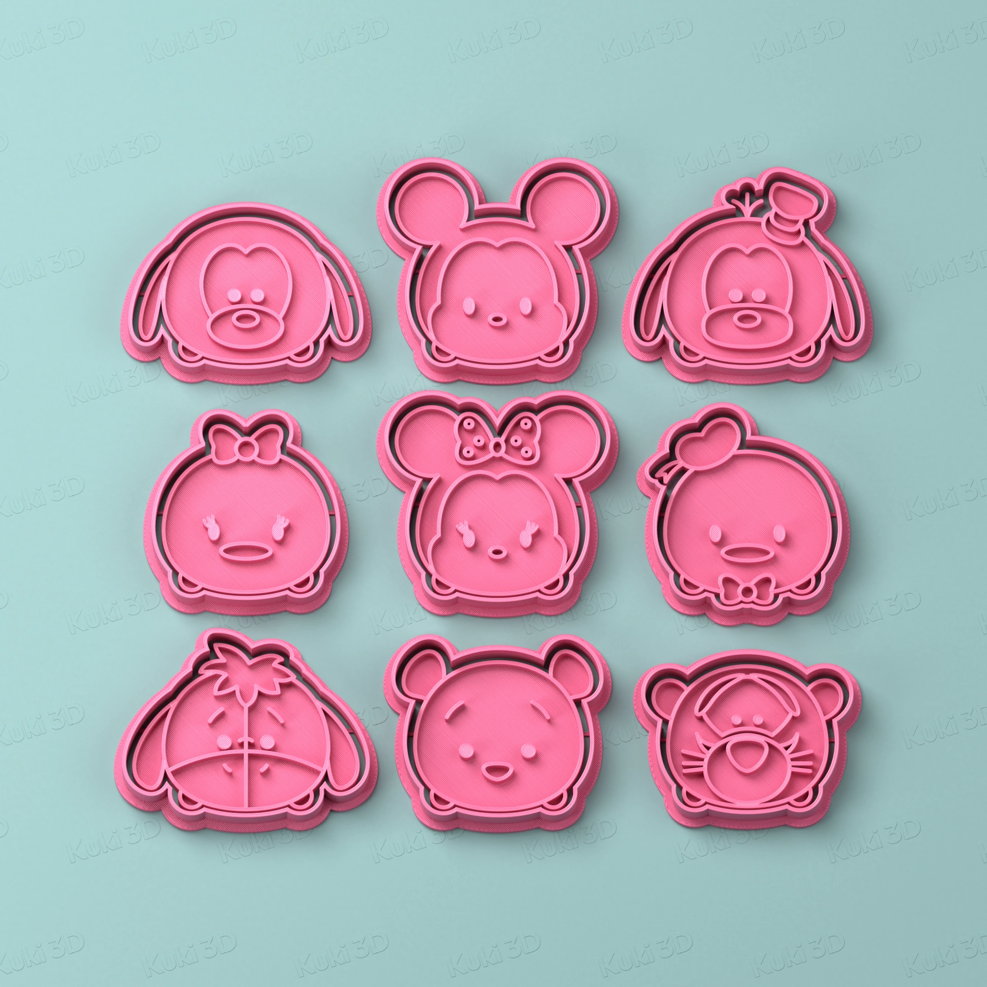 Set Tsum Tsum 6cm: cortantes y sellos